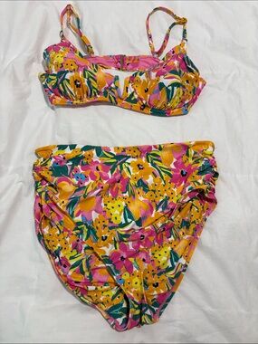 Anne Cole Pink Floral-Accent Bikini Top